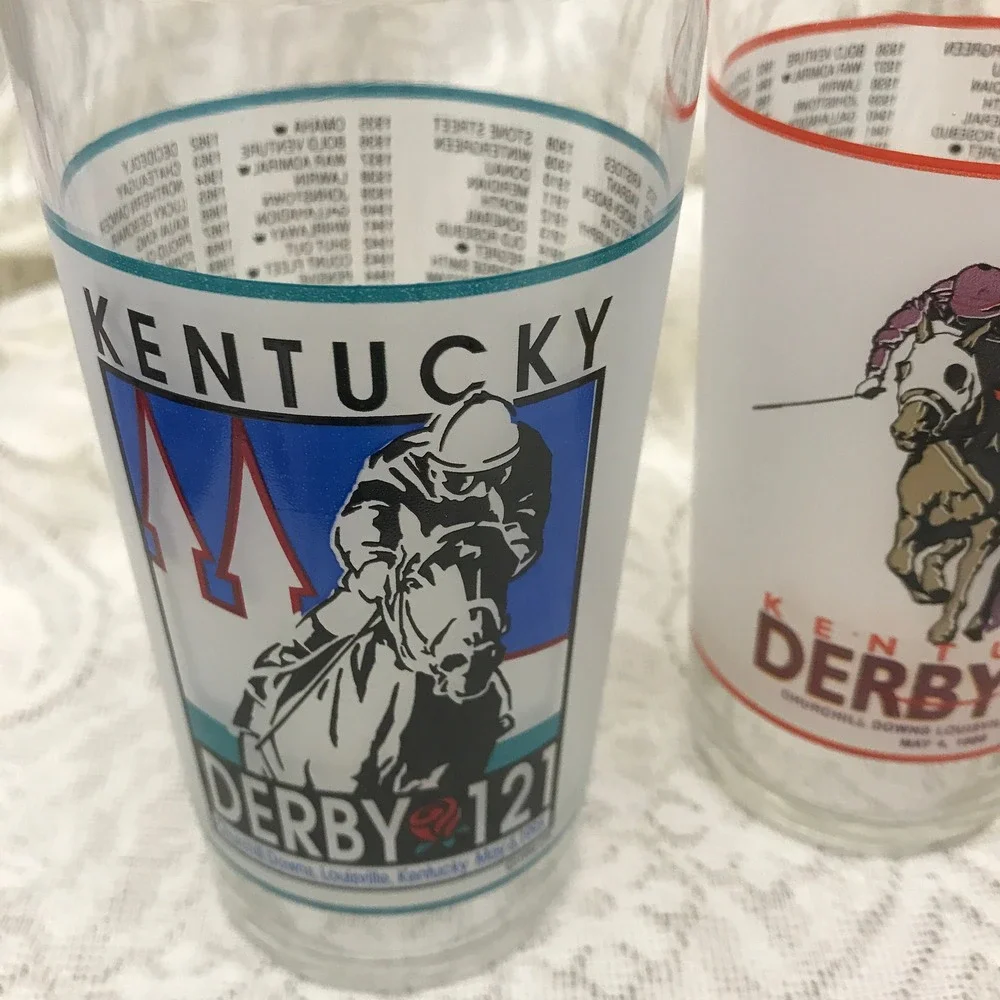 Vintage Kentucky‎ Derby Glasses, 1995 Derby 121, 1996 Derby 122, 1997 Derby 123